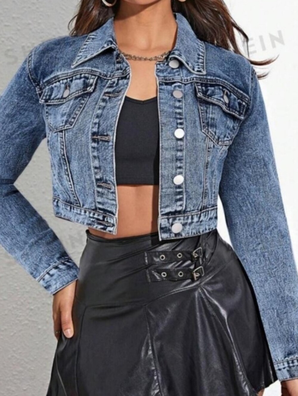 Shein Cropped Denim Jacket